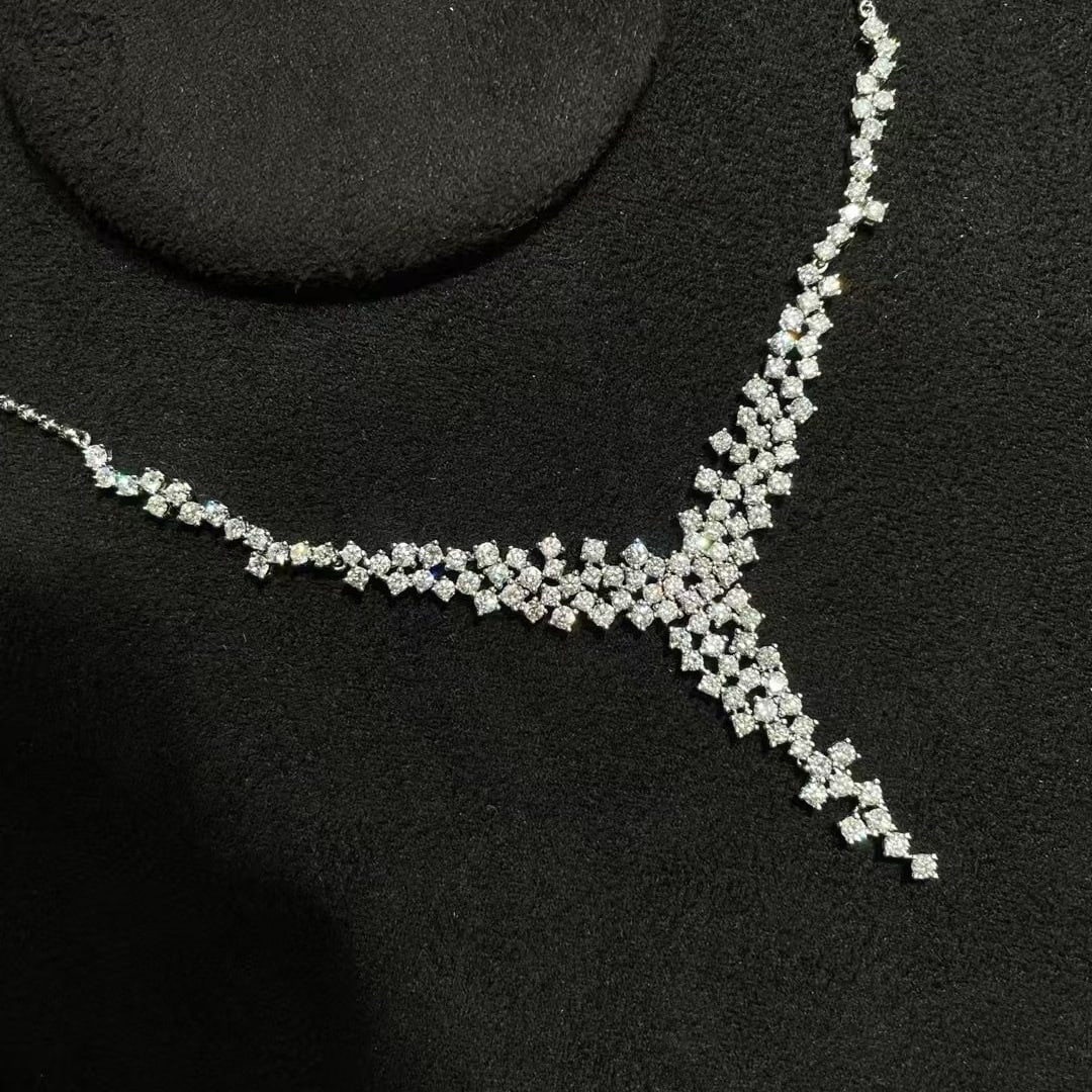 14k Gold 3.34 Ct Natural H Diamond Necklace - 5