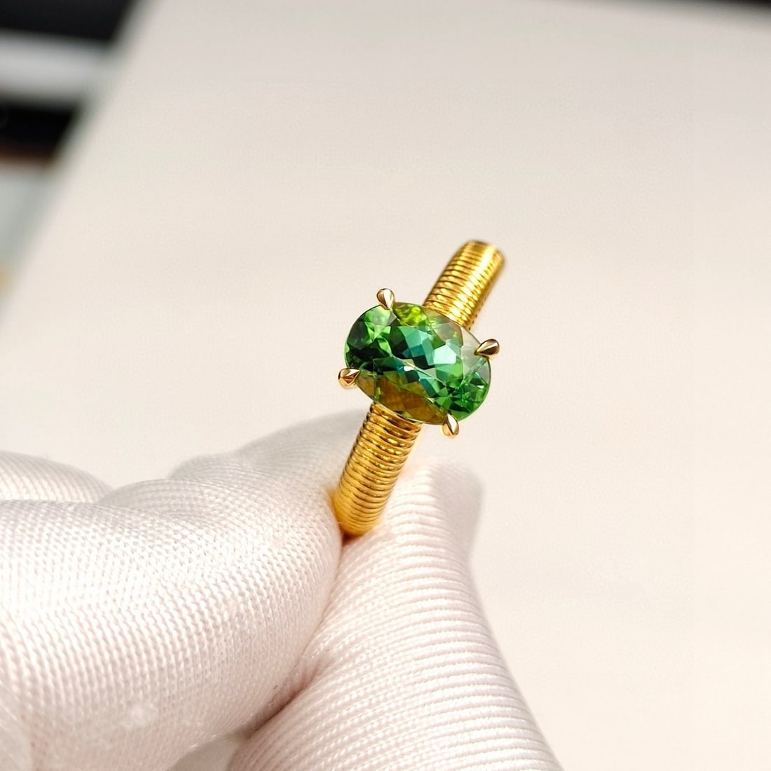 14k Gold 1.39 Ct Natural Tourmaline Ring - 3