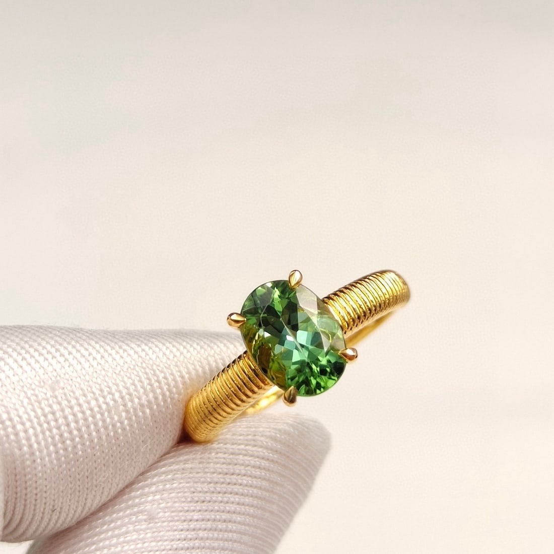 14k Gold 1.39 Ct Natural Tourmaline Ring - 6