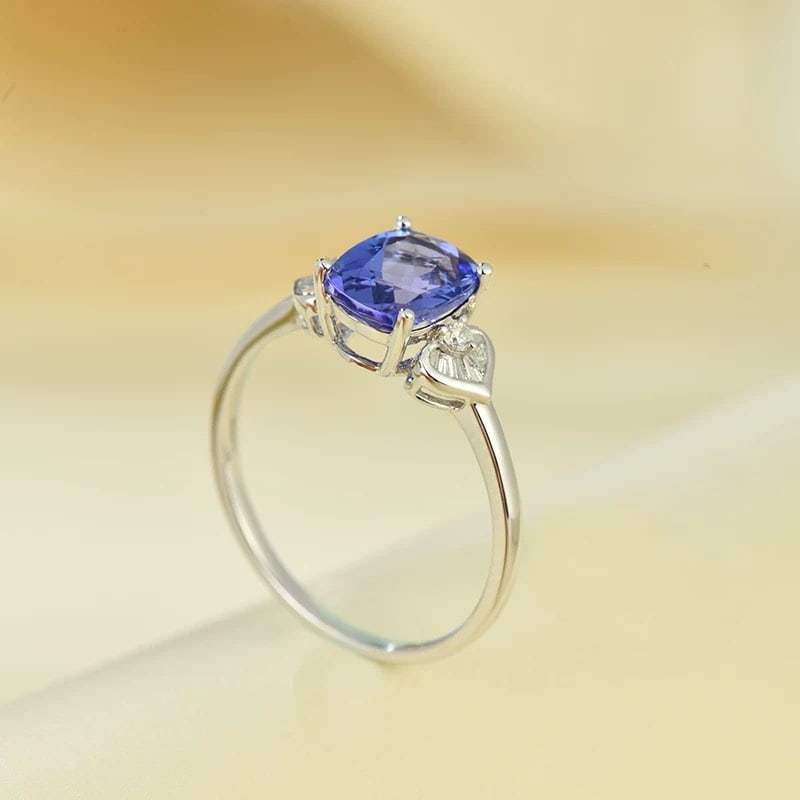 14k Gold 1.62 Ct Natural Tanzanite & Diamond Ring - 3