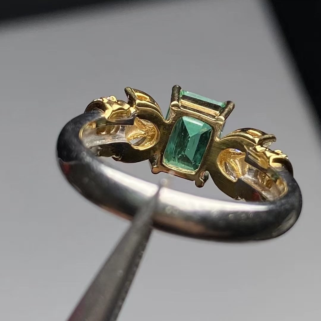 14k Gold 1.91 Ctw Natural Emerald & Diamond Ring - 2