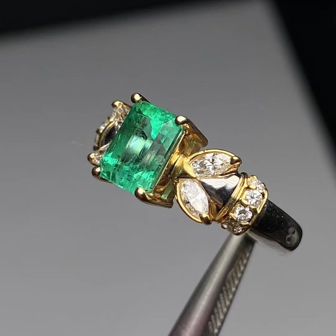 14k Gold 1.91 Ctw Natural Emerald & Diamond Ring - 3