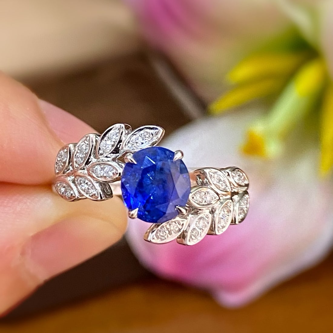 14k Gold 1.82 Ctw Natural Sapphire & Diamond Ring - 3