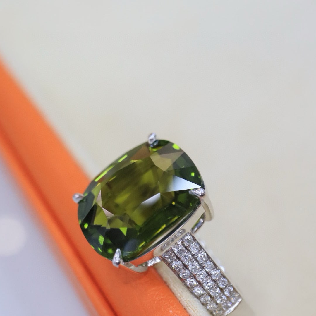 14k Gold 6.80 Ctw Natural Tourmaline & Diamond Ring - 4