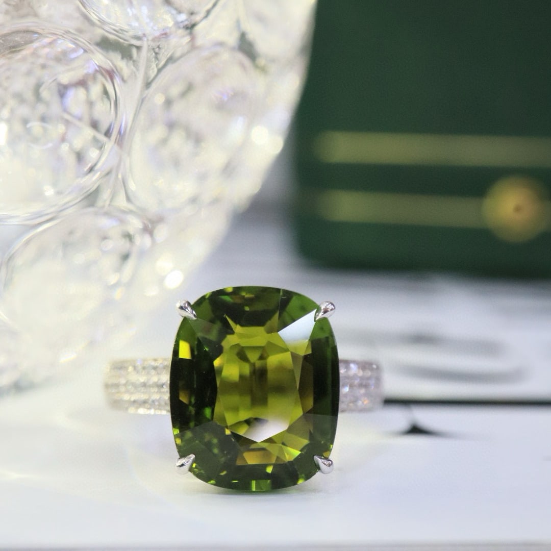 14k Gold 6.80 Ctw Natural Tourmaline & Diamond Ring - 5