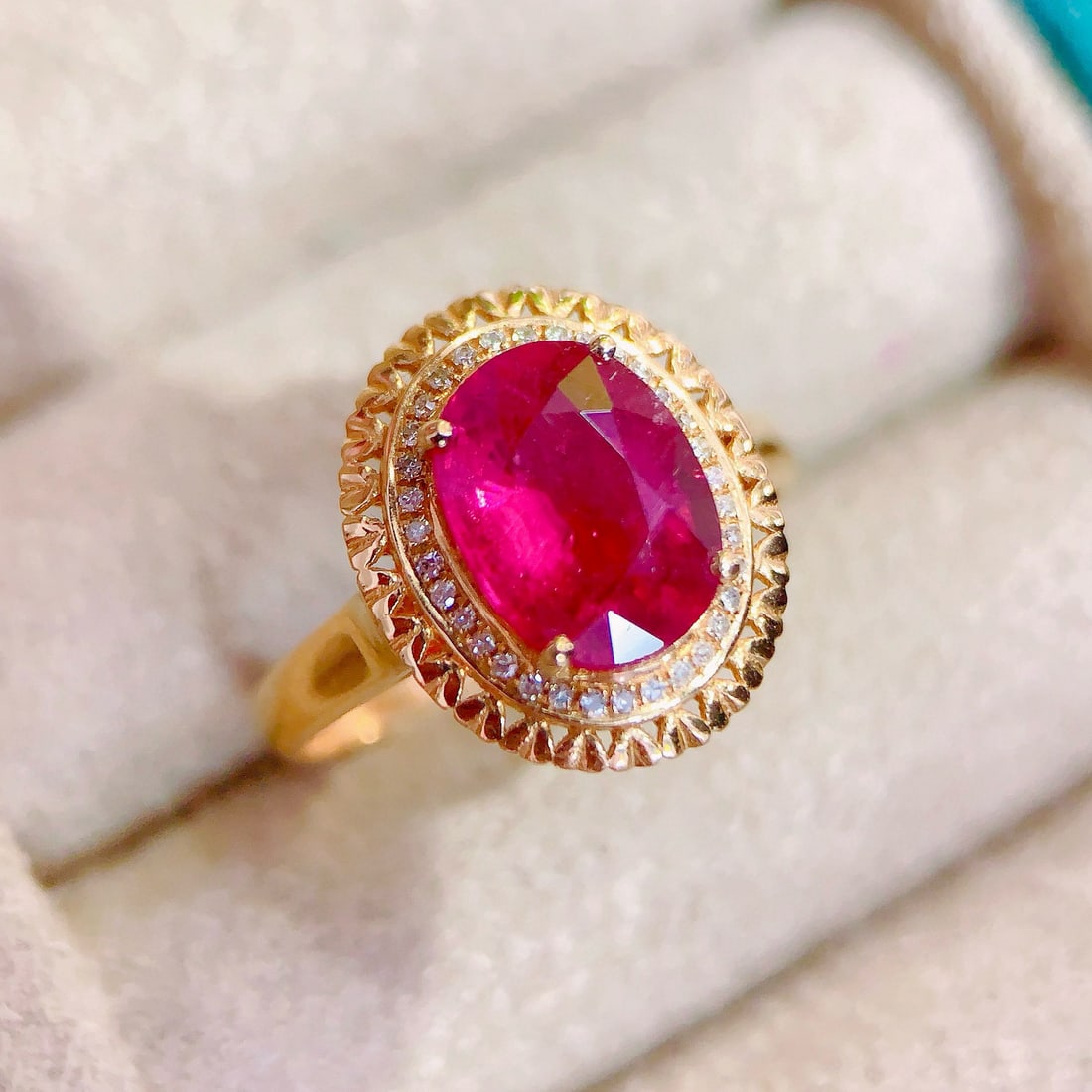 14k Gold 2.4 Ct Natural Tourmaline & Diamond Ring - 6