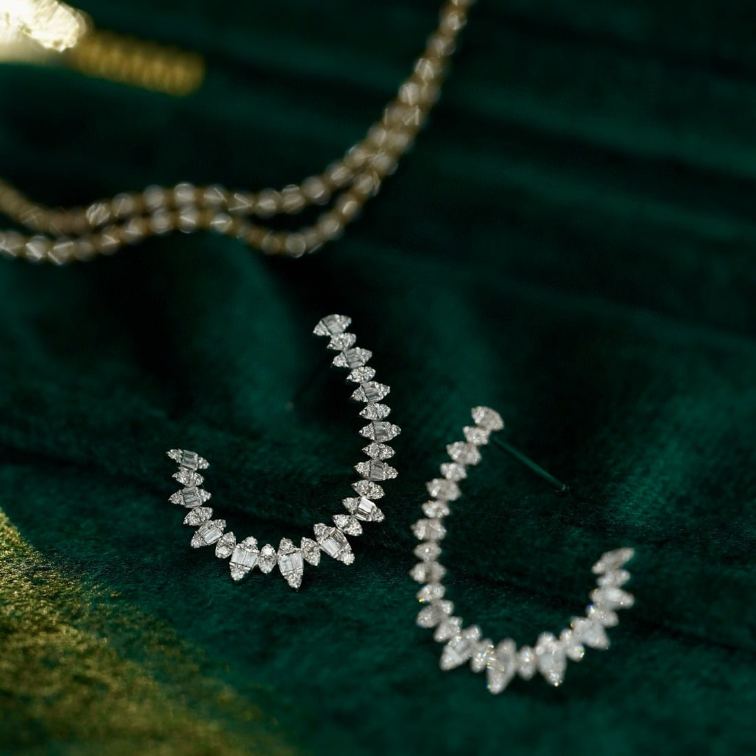 14k Gold 0.58 Ct Natural H Diamond Earrings - 5