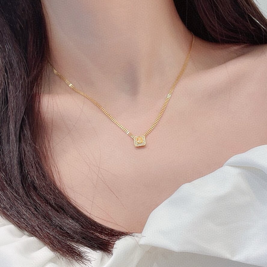 14k Gold 1.16 Ctw Natural Yellow Diamond & Diamond Jewelry Set - 8