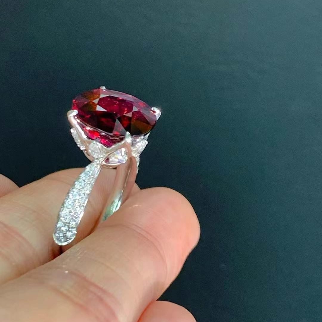 14k Gold 6.25 Ctw Natural Tourmaline & Diamond Ring - 3