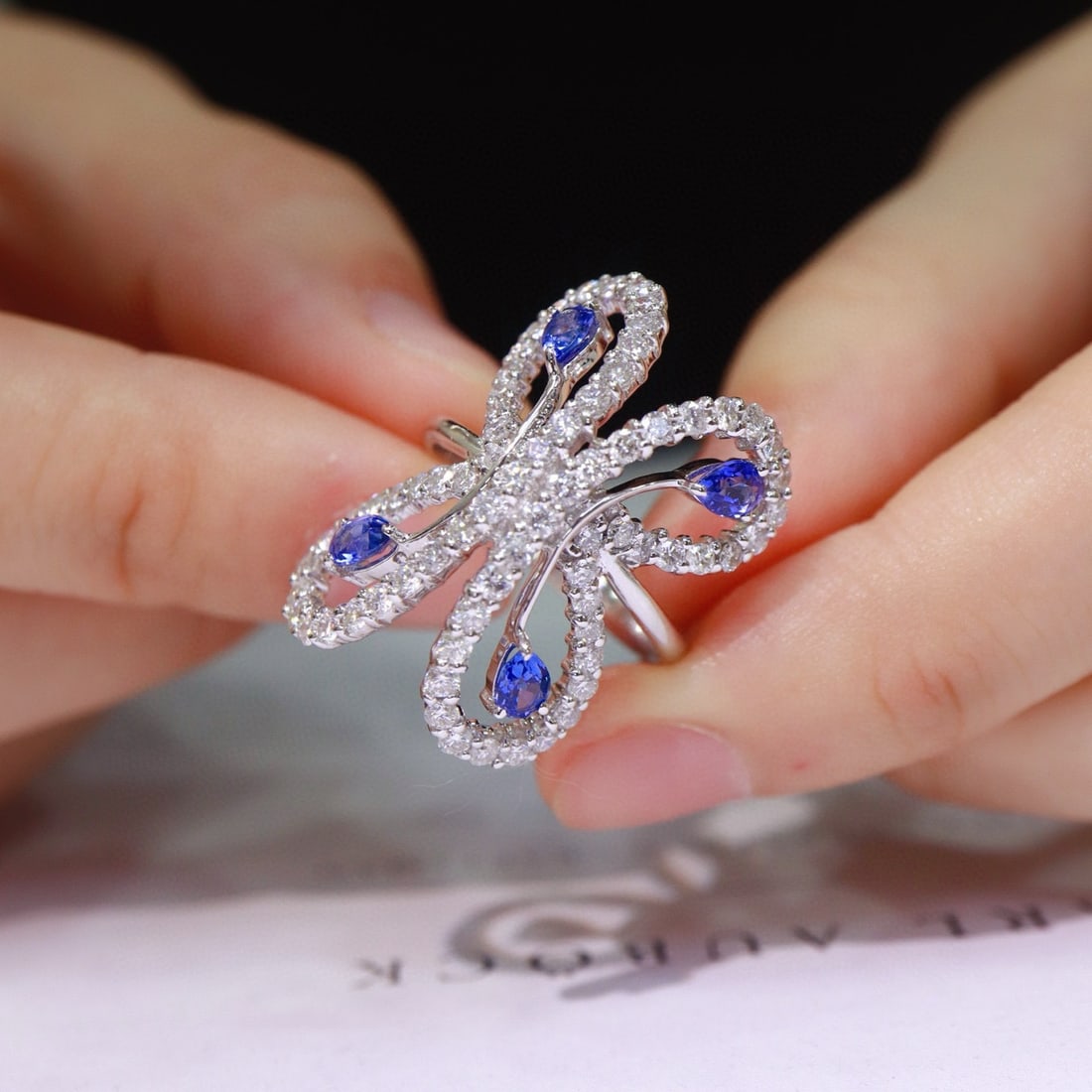 14k Gold 2.81 Ctw Natural Sapphire & Diamond Ring - 2