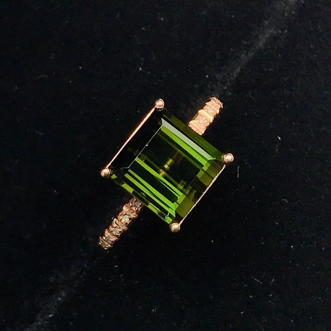 14k Gold 3.58 Ctw Natural Tourmaline & Diamond Ring - 3