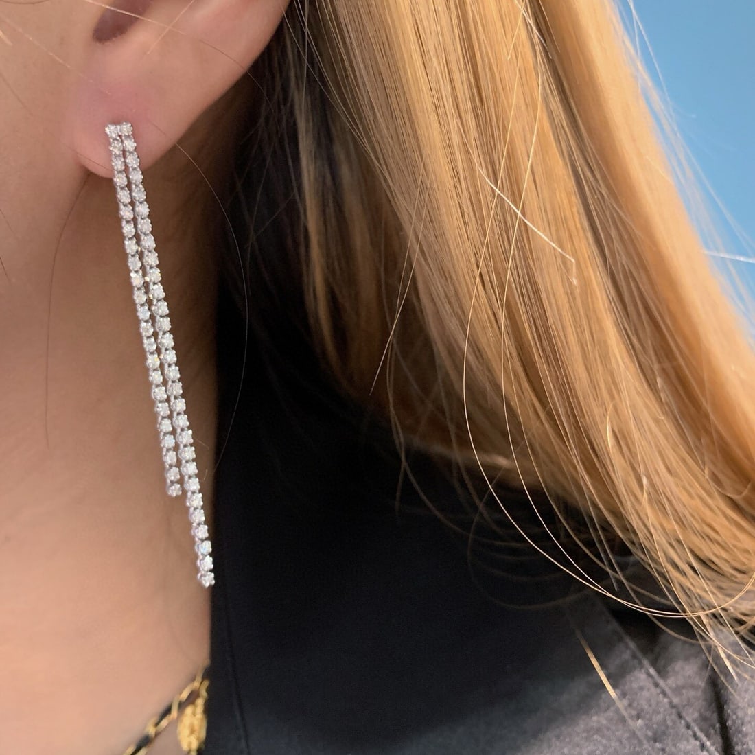 14k Gold 1.1 Ct Natural H Diamond Earrings - 2