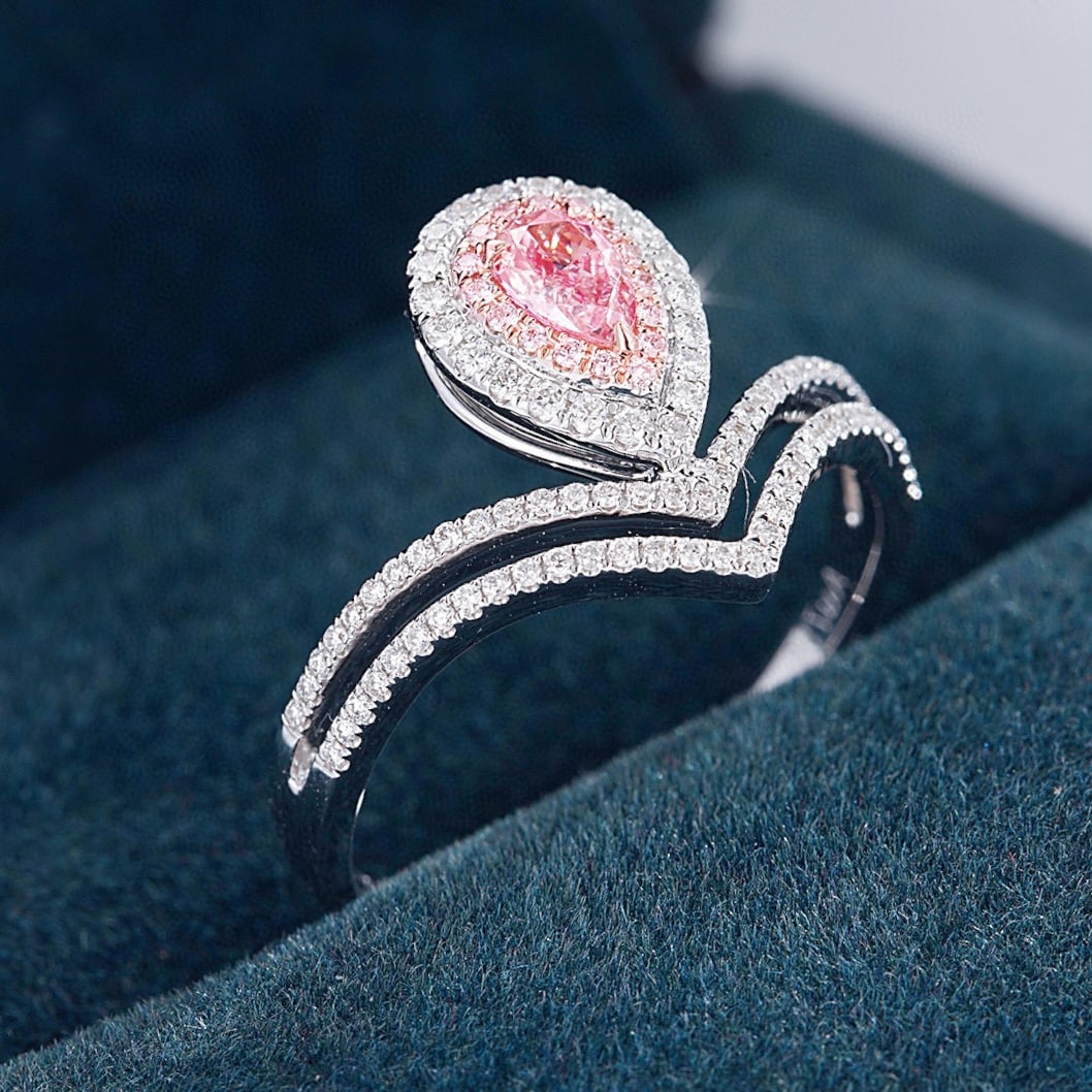 14k Gold 0.47 Ctw Natural Pink Diamond & Diamond Ring - 2