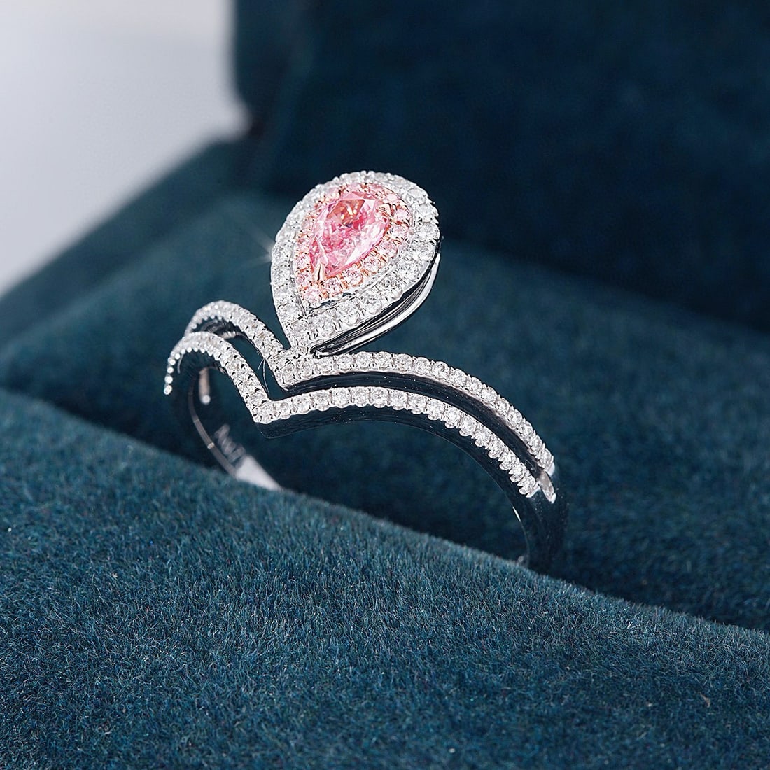 14k Gold 0.47 Ctw Natural Pink Diamond & Diamond Ring - 4