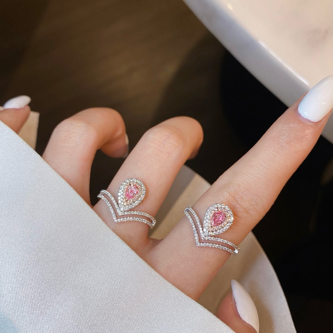 14k Gold 0.47 Ctw Natural Pink Diamond & Diamond Ring - 5