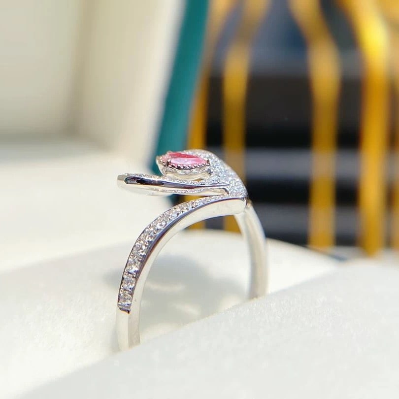 14k Gold 0.40 Ctw Natural Pink Diamond & Diamond Ring - 2