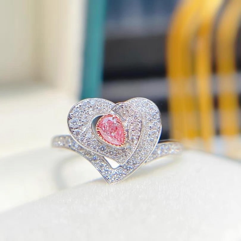 14k Gold 0.40 Ctw Natural Pink Diamond & Diamond Ring - 3