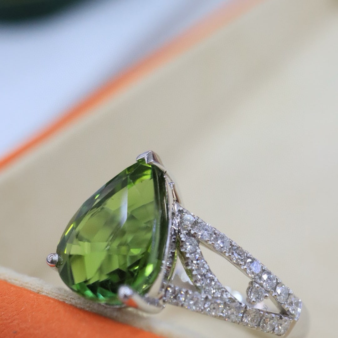 14k Gold 5.90 Ctw Natural Tourmaline & Diamond Ring - 5