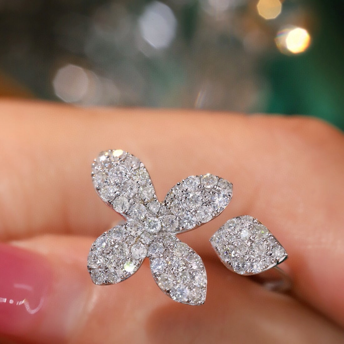 14k Gold 1 Ct Natural H Diamond Ring - 4