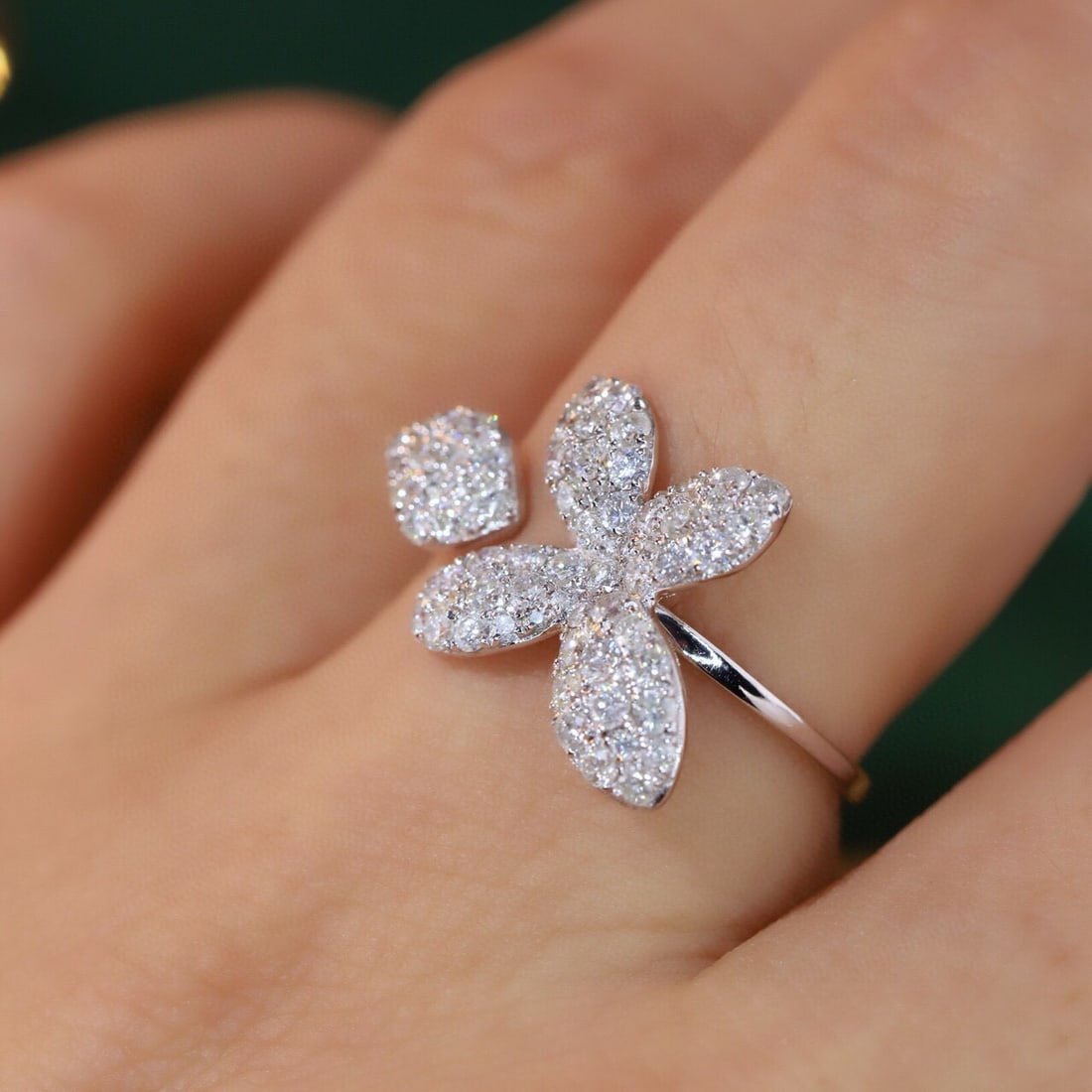 14k Gold 1 Ct Natural H Diamond Ring - 7