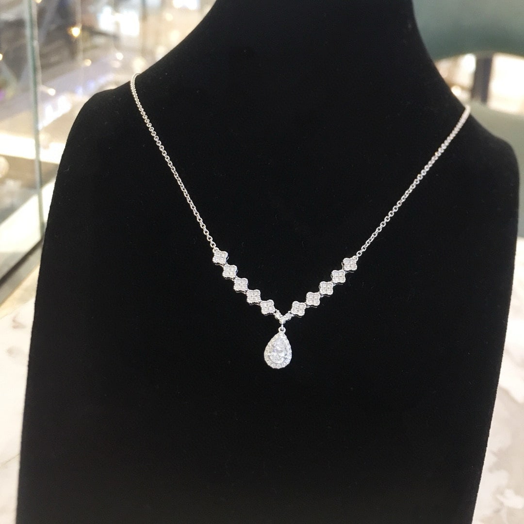 14k Gold 0.74 Ctw Natural H Diamond Necklace - 3