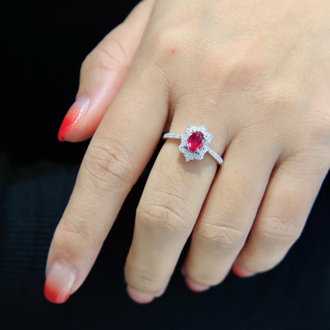 14k Gold 1.21 Ctw Natural Ruby & Diamond Ring - 5