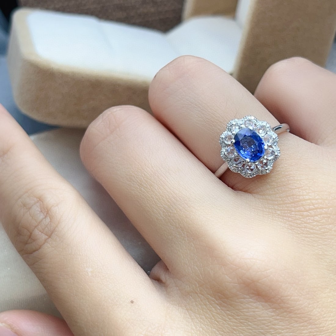 14k Gold 1.00 Ct Natural Sapphire & Diamond & Sapphire Ring/pendant( Without Chain ) - 6