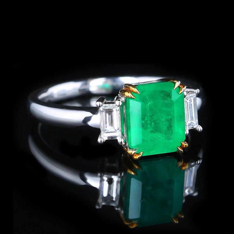 14k Gold 2.45 Ctw Natural Emerald & Diamond Ring - 3