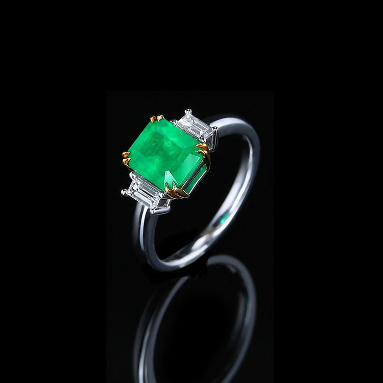 14k Gold 2.45 Ctw Natural Emerald & Diamond Ring - 6