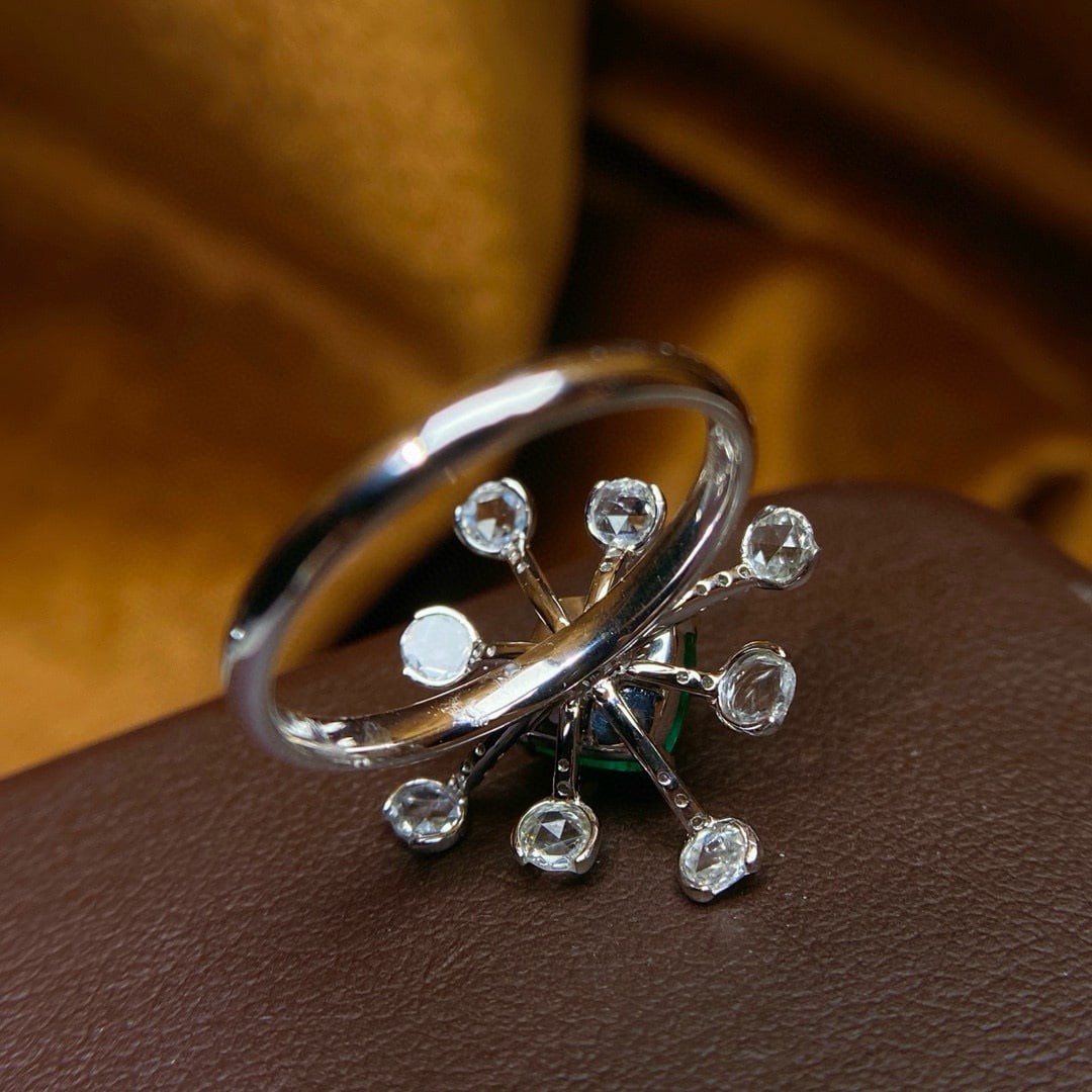 14k Gold 1.70 Ctw Natural Emerald & Diamond Ring - 4