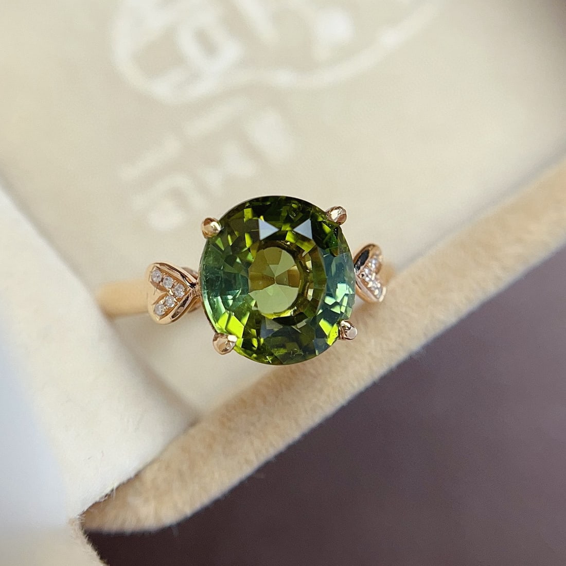 14k Gold 3.60 Ct Natural Tourmaline & Diamond Ring - 4