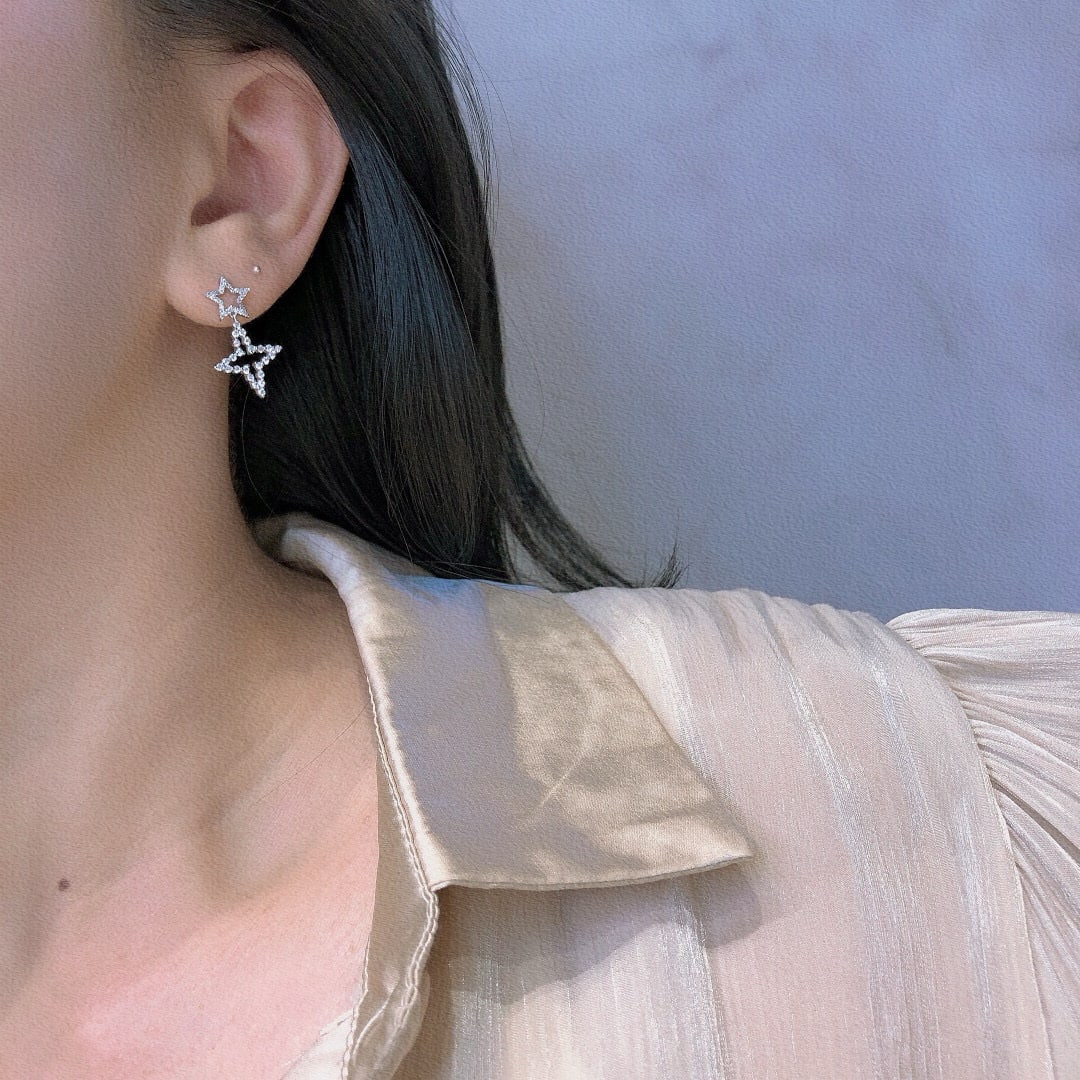 14k Gold 0.68 Ct Natural H Diamond Earrings - 5