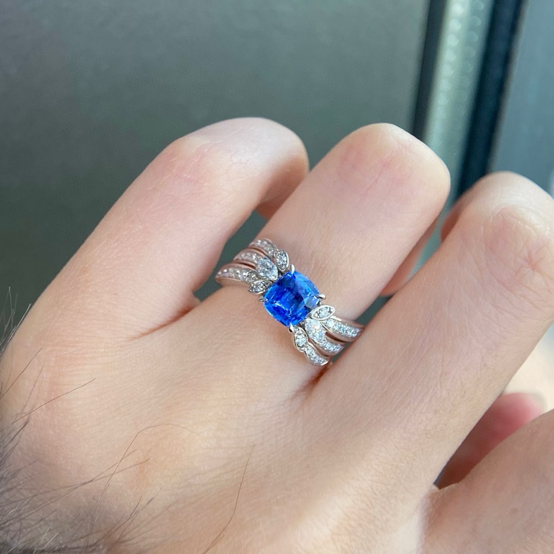 14k Gold 1.79 Ctw Natural Sapphire & Diamond Ring - 2