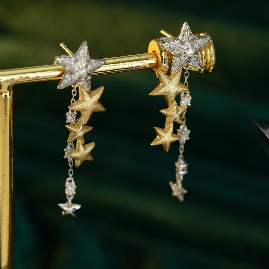 14k Gold 0.46 Ct Natural H Diamond Earrings - 2