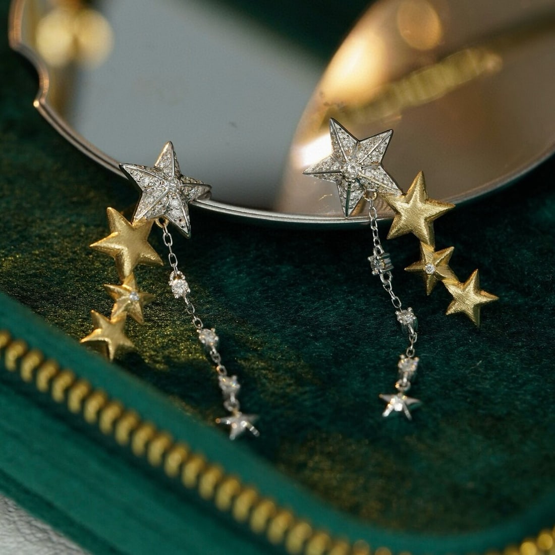 14k Gold 0.46 Ct Natural H Diamond Earrings - 3