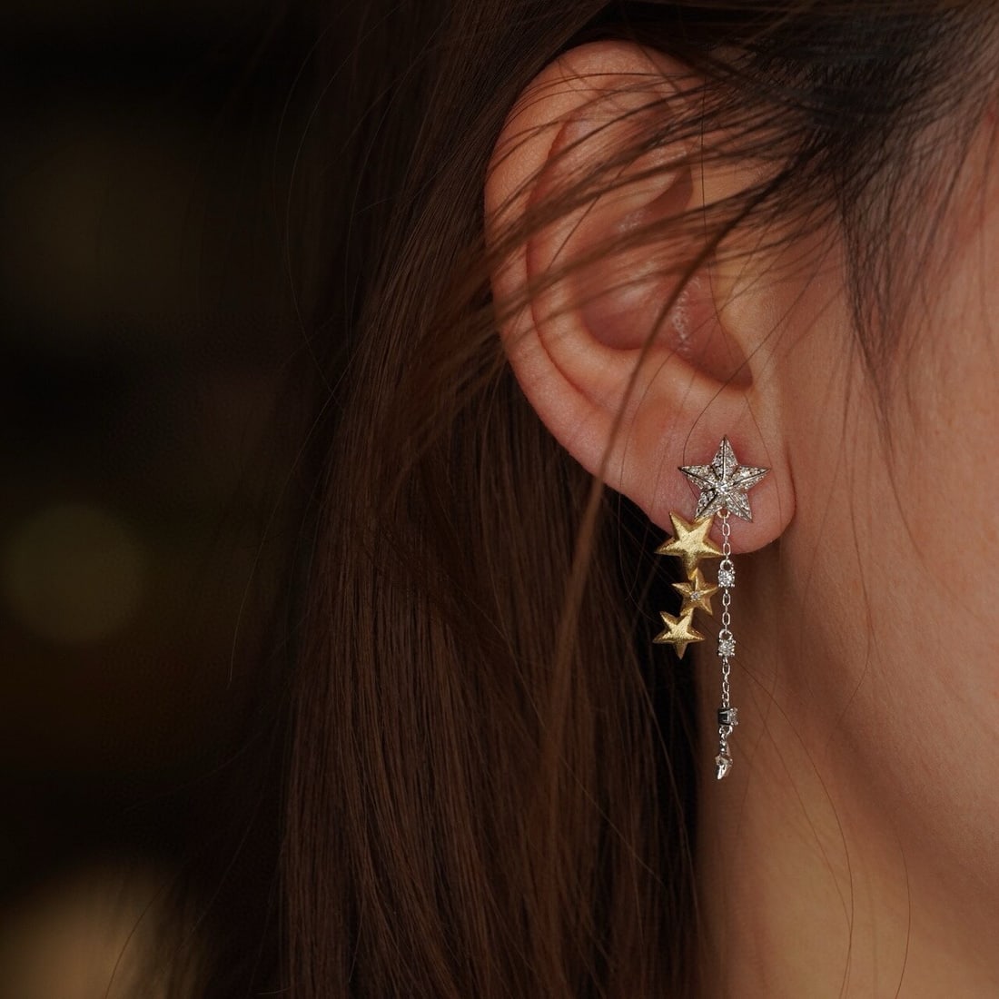 14k Gold 0.46 Ct Natural H Diamond Earrings - 5