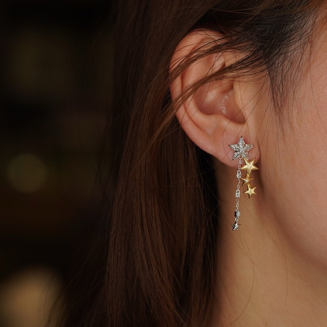 14k Gold 0.46 Ct Natural H Diamond Earrings - 6