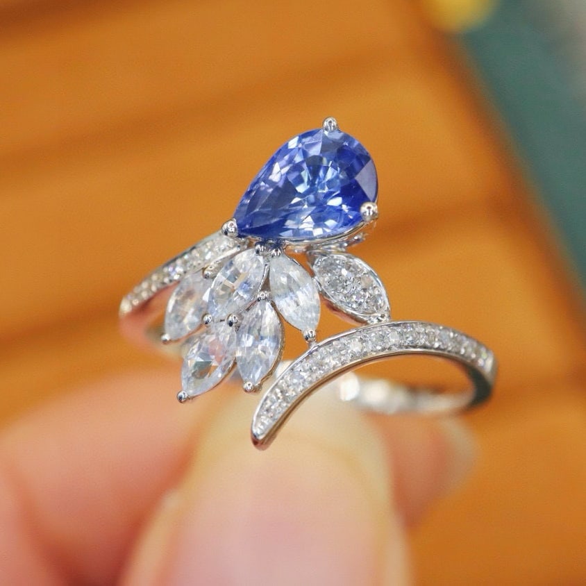 14k Gold 1.38 Ctw Natural Sapphire & Sapphire Ring - 3