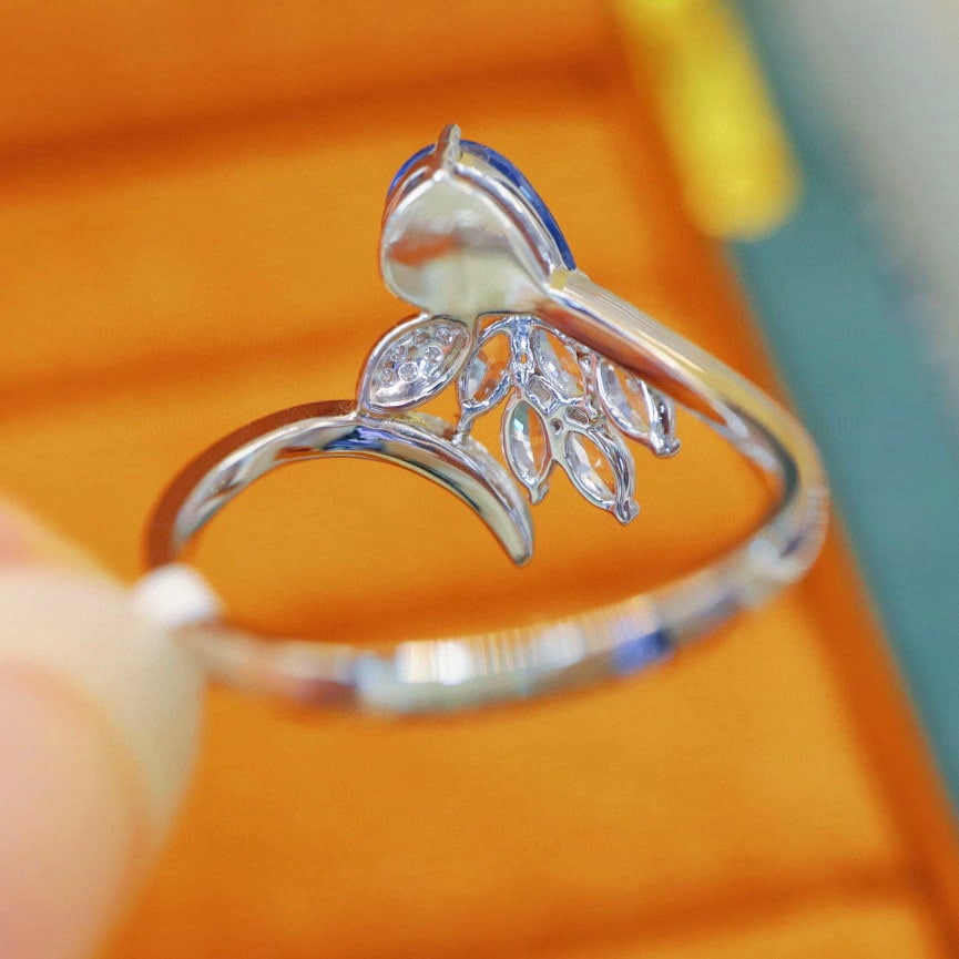 14k Gold 1.38 Ctw Natural Sapphire & Sapphire Ring - 4