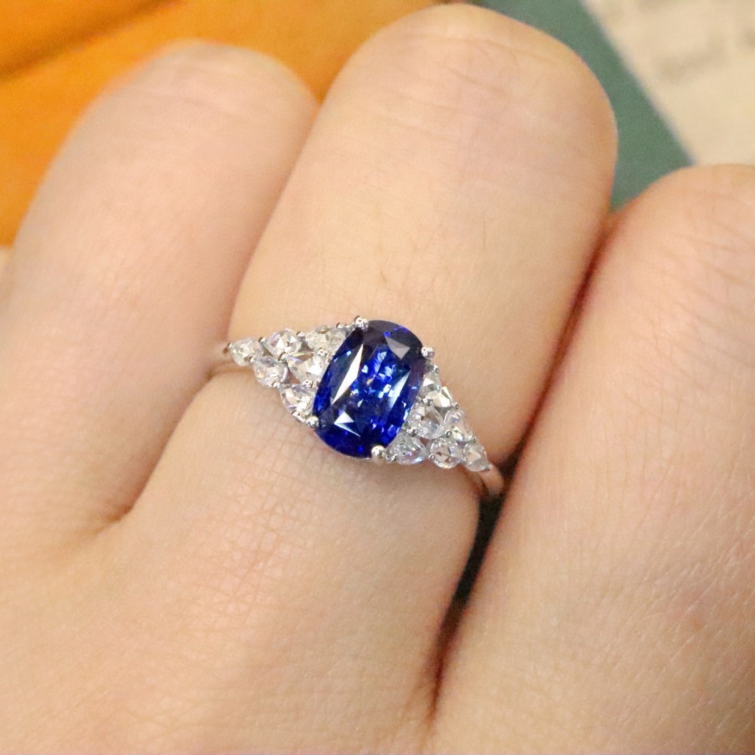 14k Gold 1.42 Ctw Natural Sapphire & Diamond Ring - 5