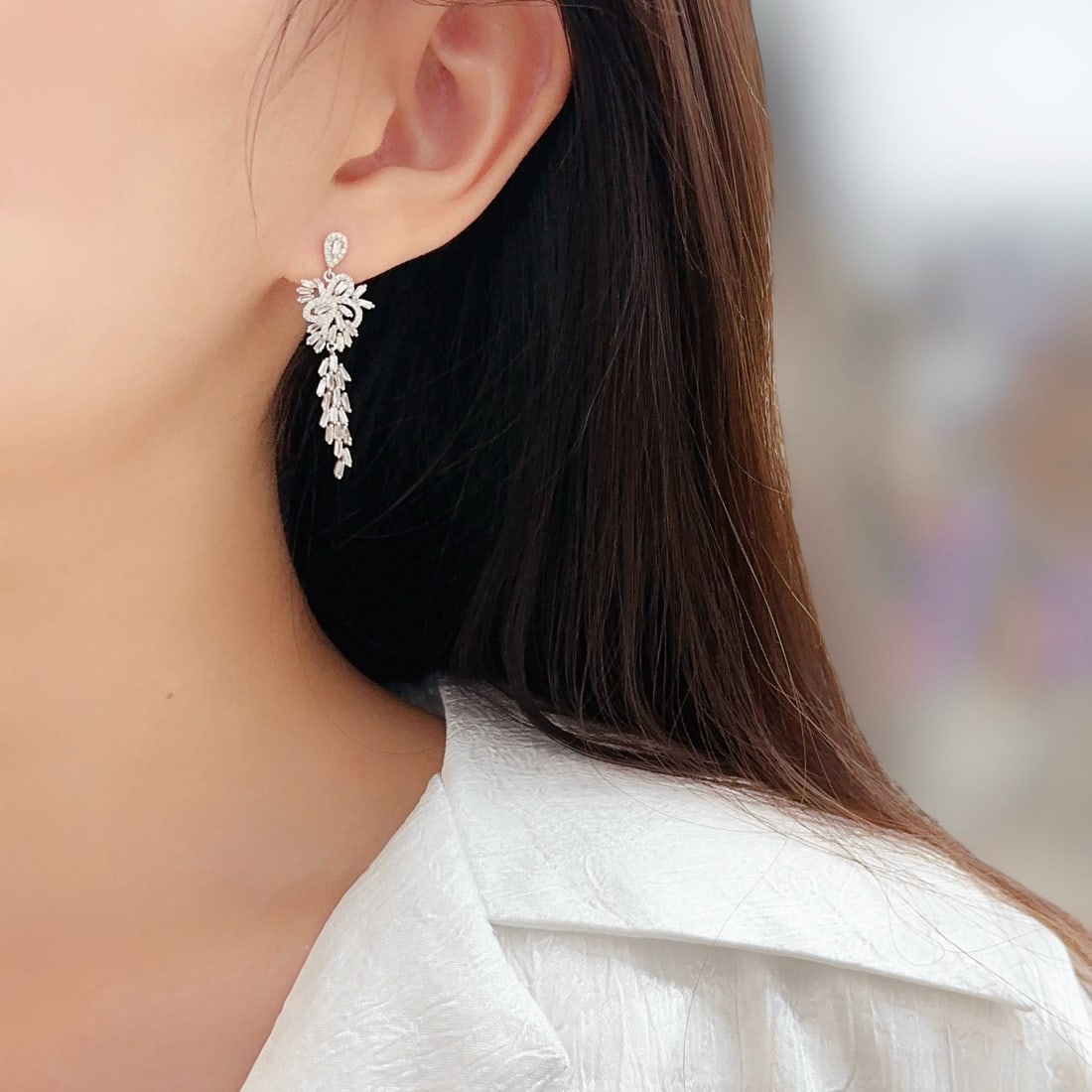 14k Gold 1 Ct Natural H Diamond Earrings - 3