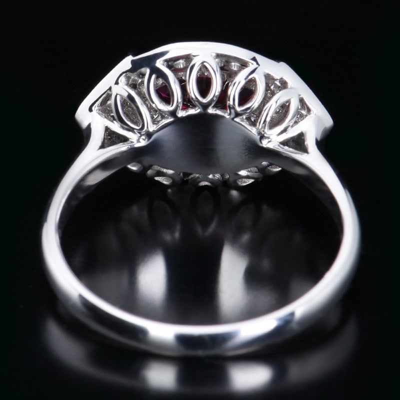 14k Gold 1.39 Ctw Natural Ruby & Diamond Ring - 4