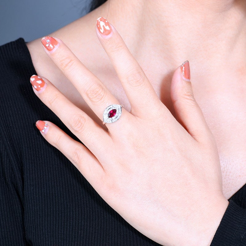 14k Gold 1.39 Ctw Natural Ruby & Diamond Ring - 5