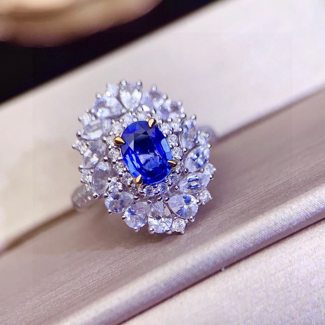 14k Gold 2.56 Ctw Natural Sapphire & Sapphire Ring - 2