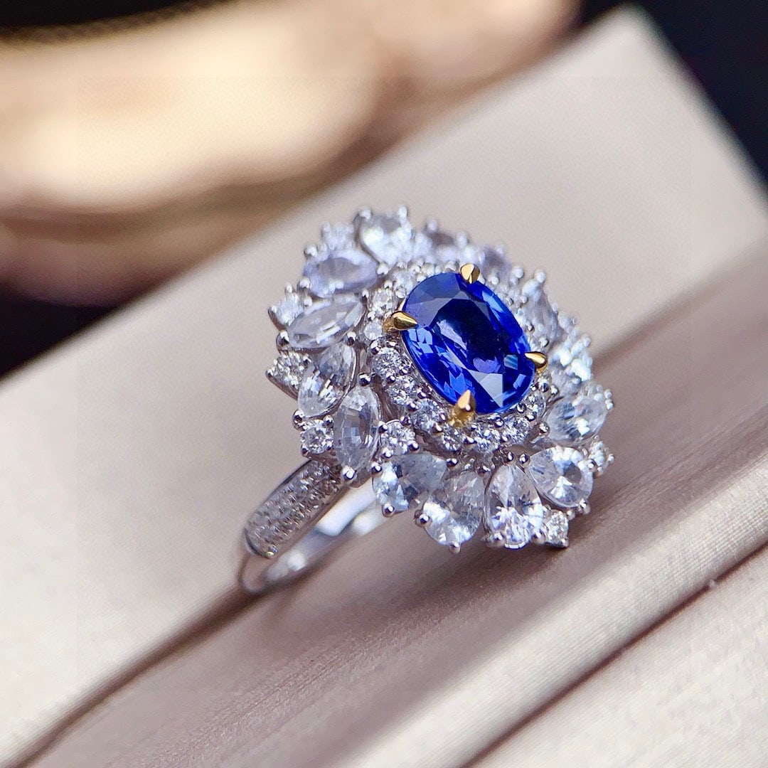 14k Gold 2.56 Ctw Natural Sapphire & Sapphire Ring - 3