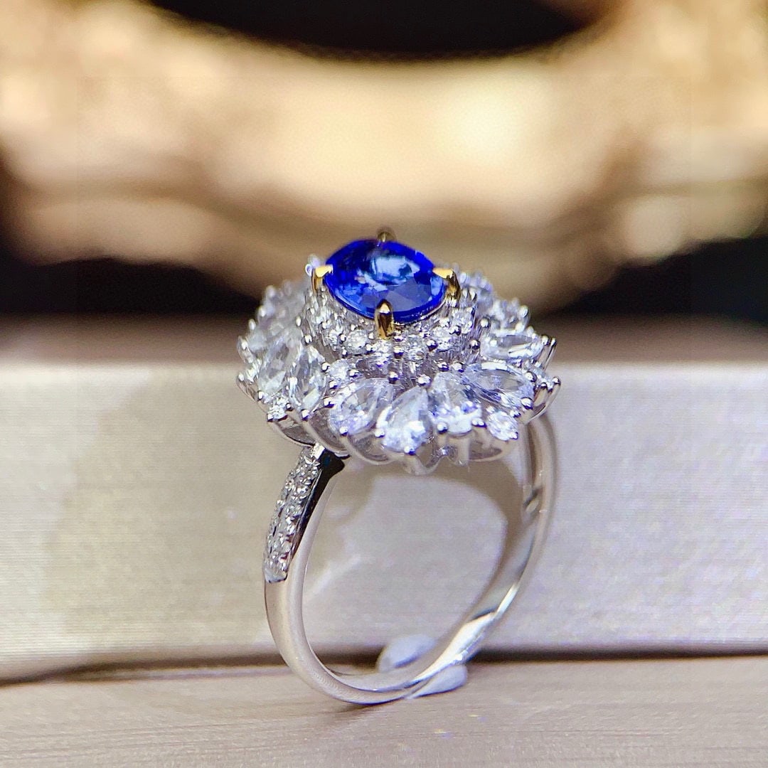 14k Gold 2.56 Ctw Natural Sapphire & Sapphire Ring - 5