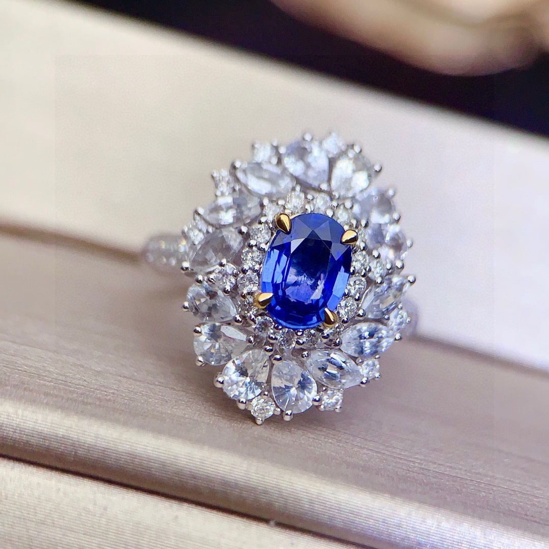 14k Gold 2.56 Ctw Natural Sapphire & Sapphire Ring - 8