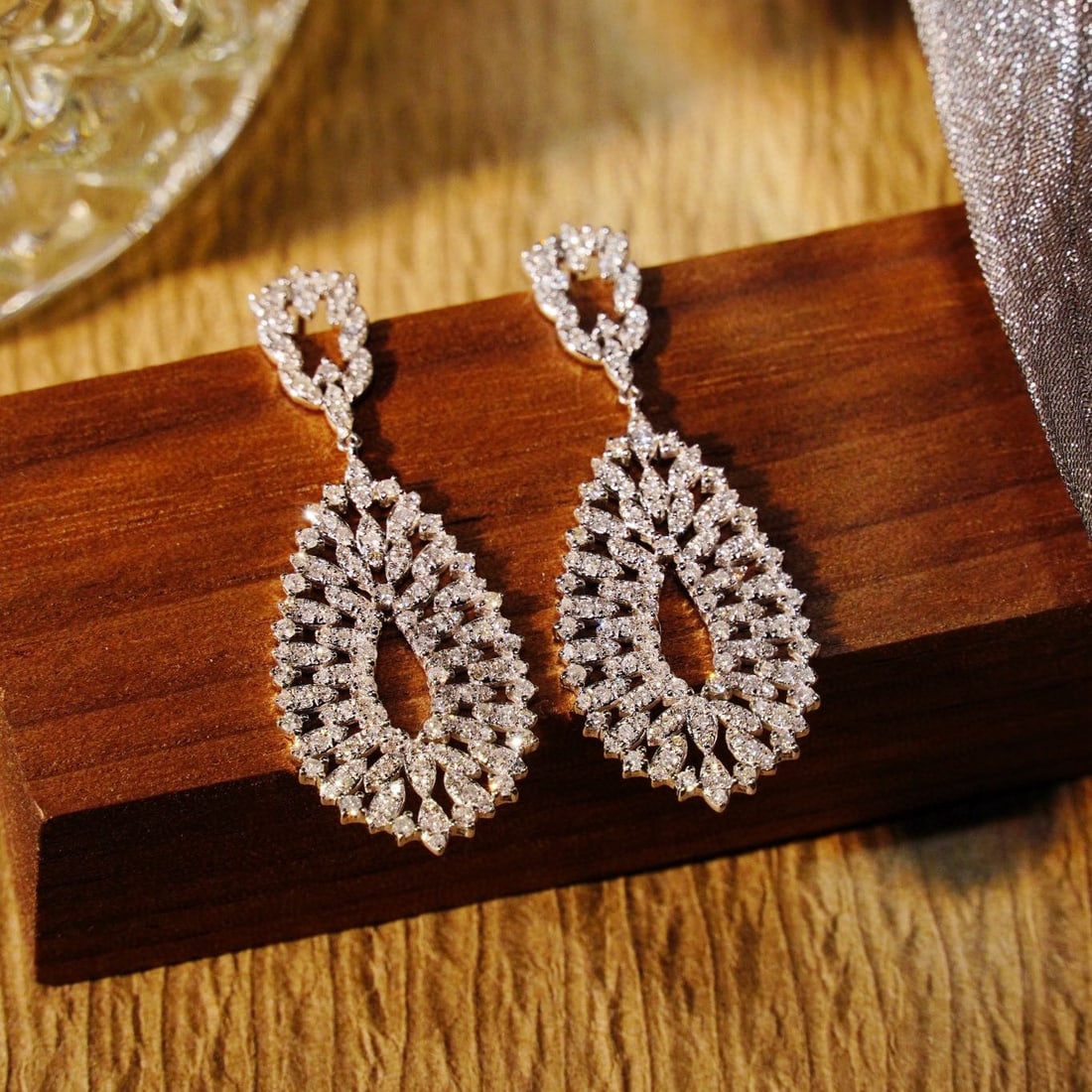 14k Gold 1.2 Ct Natural H Diamond Earrings - 3