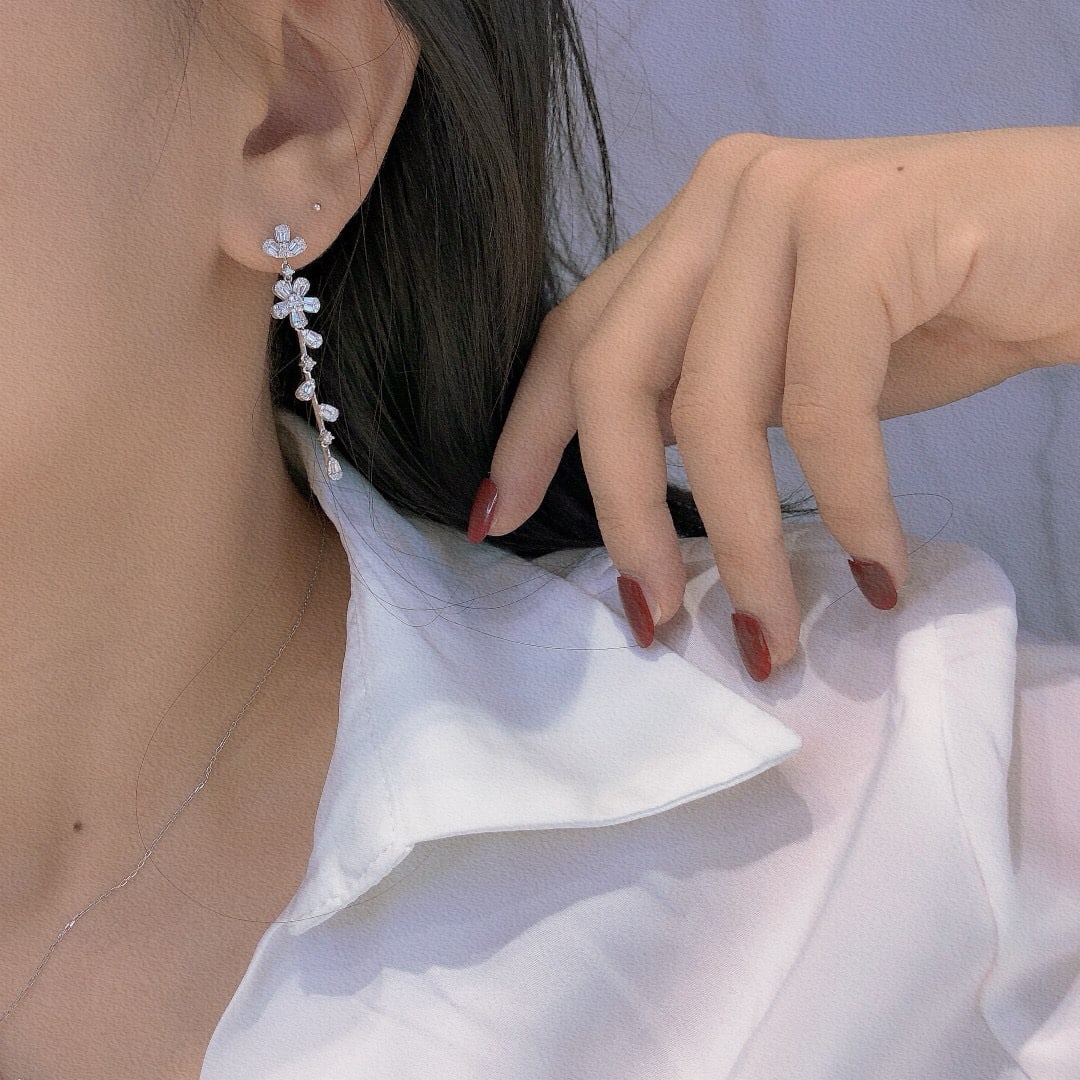 14k Gold 1.06 Ct Natural H Diamond Earrings - 6