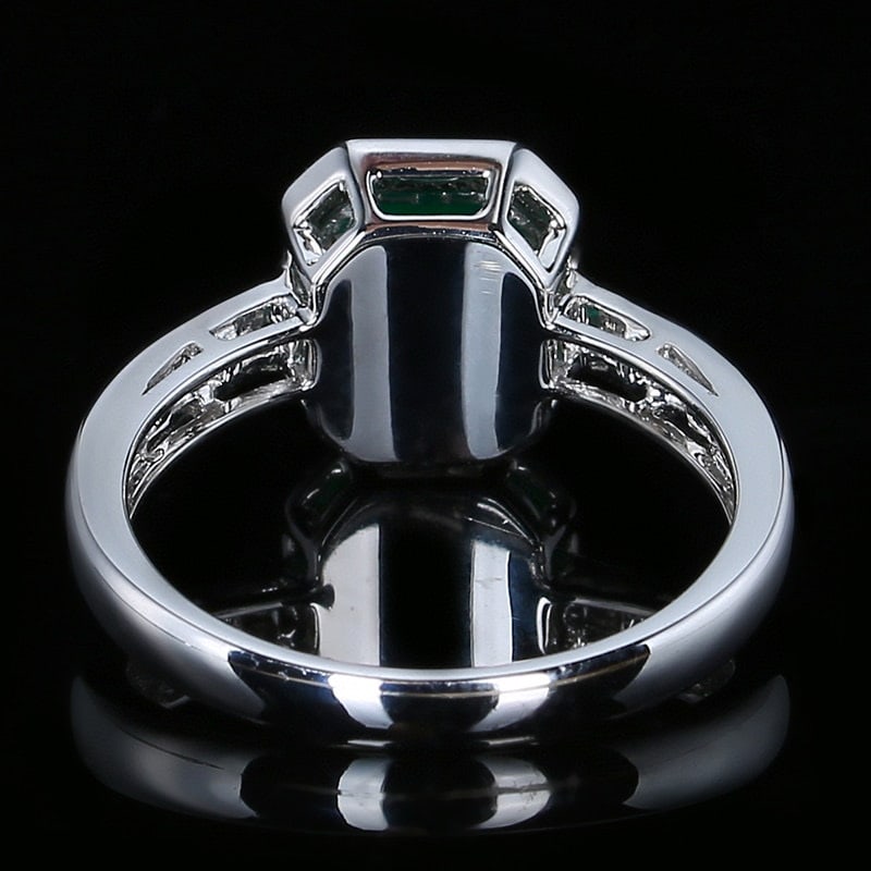 14k Gold 1.42 Ctw Vivid Green Natural Emerald & Diamond Ring - 4